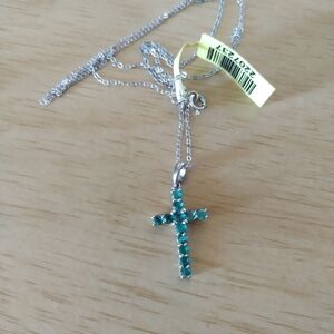 Emerald Cross Necklace/Pendant